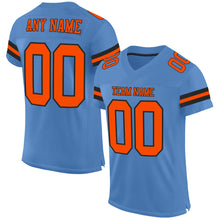 Load image into Gallery viewer, Custom Electric Blue Orange-Black Mesh Authentic Football Jersey
