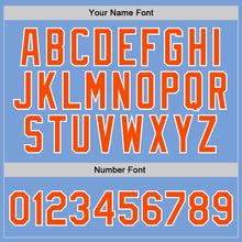 Load image into Gallery viewer, Custom Light Blue Orange-White Authentic Throwback Basketball Jersey

