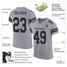 Load image into Gallery viewer, Custom Light Gray Black Mesh Authentic Football Jersey
