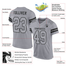 Load image into Gallery viewer, Custom Light Gray Gray-Black Mesh Authentic Football Jersey
