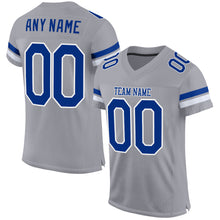 Load image into Gallery viewer, Custom Light Gray Royal-White Mesh Authentic Football Jersey
