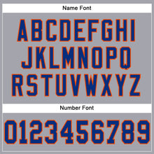 Load image into Gallery viewer, Custom Light Gray Royal-Orange Mesh Authentic Football Jersey
