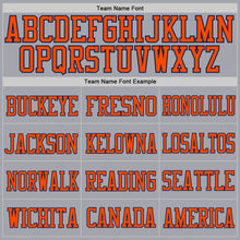 Load image into Gallery viewer, Custom Light Gray Navy-Orange Mesh Authentic Football Jersey

