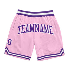 Load image into Gallery viewer, Custom Light Pink Purple-White Authentic Throwback Basketball Shorts
