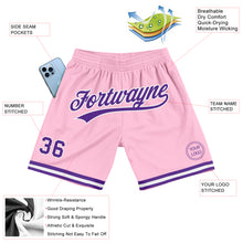 Load image into Gallery viewer, Custom Light Pink Purple-White Authentic Throwback Basketball Shorts
