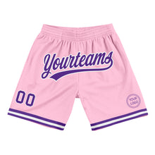Load image into Gallery viewer, Custom Light Pink Purple-White Authentic Throwback Basketball Shorts
