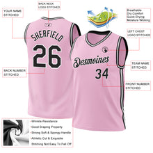 Load image into Gallery viewer, Custom Light Pink Black-White Authentic Throwback Basketball Jersey
