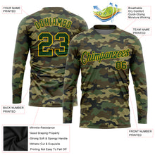 Load image into Gallery viewer, Custom Camo Green-Gold Salute To Service Long Sleeve Performance T-Shirt
