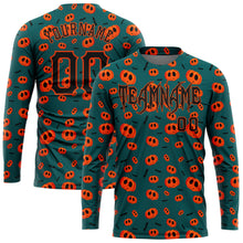 Load image into Gallery viewer, Custom 3D Pattern Halloween Pumpkins Long Sleeve Performance T-Shirt
