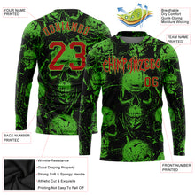 Load image into Gallery viewer, Custom 3D Pattern Halloween Skulls Long Sleeve Performance T-Shirt
