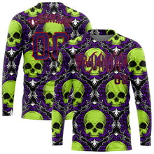 Load image into Gallery viewer, Custom 3D Pattern Halloween Skulls Long Sleeve Performance T-Shirt
