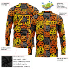 Load image into Gallery viewer, Custom 3D Pattern Halloween Pumpkins Long Sleeve Performance T-Shirt
