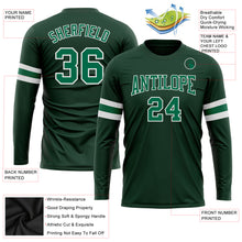 Load image into Gallery viewer, Custom Green Kelly Green-White Long Sleeve Performance T-Shirt
