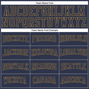 Custom Navy Navy-Old Gold Long Sleeve Performance Salute To Service T-Shirt