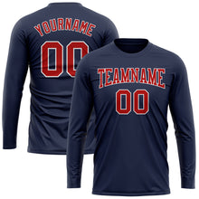 Load image into Gallery viewer, Custom Navy Red-White Long Sleeve Performance Salute To Service T-Shirt

