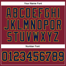 Load image into Gallery viewer, Custom Crimson Navy-Gold Long Sleeve Performance T-Shirt
