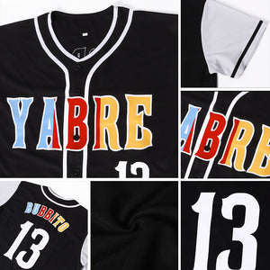 Custom Black White-Gold Authentic Two Tone Baseball Jersey