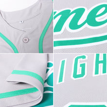 Load image into Gallery viewer, Custom Gray Kelly Green-White Authentic Baseball Jersey
