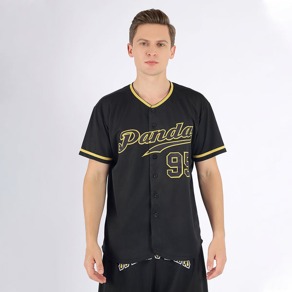Custom black baseball jersey top