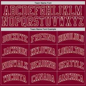 Custom Maroon Maroon-Cream Authentic Throwback Basketball Jersey