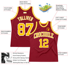 Load image into Gallery viewer, Custom Maroon Gold-White Authentic Throwback Basketball Jersey
