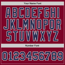 Load image into Gallery viewer, Custom Maroon Navy-White Authentic Throwback Basketball Jersey
