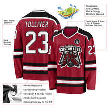 Load image into Gallery viewer, Custom Maroon White-Black Hockey Jersey
