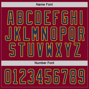 Custom Maroon Navy-Gold Hockey Jersey