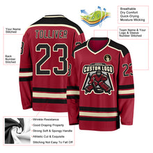 Load image into Gallery viewer, Custom Maroon Black-Cream Hockey Jersey
