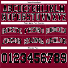 Load image into Gallery viewer, Custom Maroon Black-White Authentic Throwback Basketball Shorts
