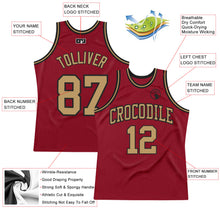 Load image into Gallery viewer, Custom Maroon Old Gold-Black Authentic Throwback Basketball Jersey
