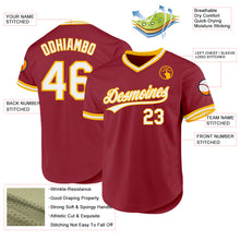 Load image into Gallery viewer, Custom Maroon White-Gold Authentic Throwback Baseball Jersey
