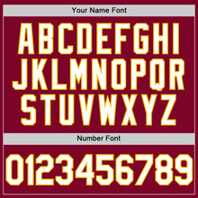 Load image into Gallery viewer, Custom Maroon White-Gold Authentic Throwback Baseball Jersey
