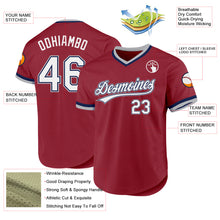 Load image into Gallery viewer, Custom Maroon Navy-Gray Authentic Throwback Baseball Jersey
