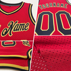 Custom Maroon Gold-White Authentic Throwback Basketball Jersey