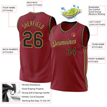 Load image into Gallery viewer, Custom Maroon Black-Old Gold Authentic Throwback Basketball Jersey
