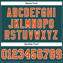 Load image into Gallery viewer, Custom Midnight Green Orange-White Mesh Authentic Football Jersey
