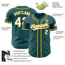 Load image into Gallery viewer, Custom Midnight Green White-Gold Authentic Baseball Jersey
