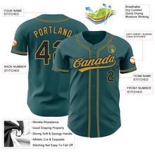 Load image into Gallery viewer, Custom Midnight Green Black-Old Gold Authentic Baseball Jersey
