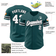 Load image into Gallery viewer, Custom Midnight Green White Gray-Black Authentic Baseball Jersey
