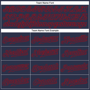 Custom Navy Navy-Red Authentic Baseball Jersey