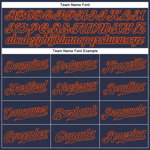 Custom Navy Navy-Orange Authentic Baseball Jersey
