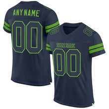 Load image into Gallery viewer, Custom Navy Navy-Neon Green Mesh Authentic Football Jersey
