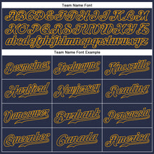 Load image into Gallery viewer, Custom Navy Navy-Gold Authentic Sleeveless Baseball Jersey
