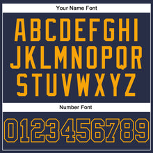 Load image into Gallery viewer, Custom Navy Navy-Gold Authentic Sleeveless Baseball Jersey
