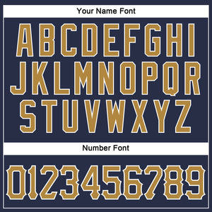 Custom Navy Old Gold-White Authentic Sleeveless Baseball Jersey