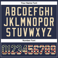 Load image into Gallery viewer, Custom Navy Vintage USA Flag-Cream Authentic Sleeveless Baseball Jersey
