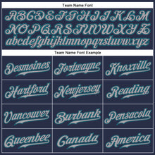 Load image into Gallery viewer, Custom Navy Gray-Teal Authentic Sleeveless Baseball Jersey
