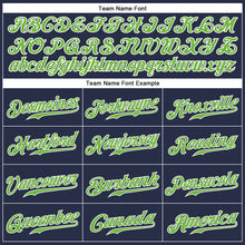 Load image into Gallery viewer, Custom Navy Neon Green-White Authentic Sleeveless Baseball Jersey
