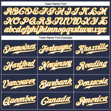 Load image into Gallery viewer, Custom Navy White-Gold Authentic Sleeveless Baseball Jersey
